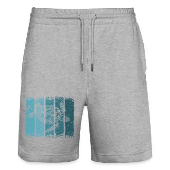 Schildkröte - Stanley/Stella Unisex Bio Joggingshorts Trainer  - Grau meliert - Vorne - Nik (191cm) & Marisol (170cm)