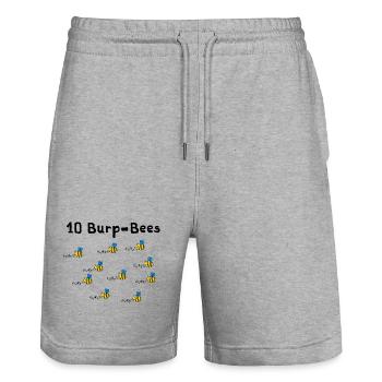 10 Burpees - oder waren es 10 Burp Bees? - Stanley/Stella Unisex Bio Joggingshorts Trainer  - Grau meliert - Vorne - Nik (191cm) & Marisol (170cm)