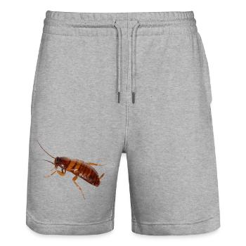 Küchenschabe Insekt Kakerlake Schabe - Stanley/Stella Unisex Bio Joggingshorts Trainer  - Grau meliert - Vorne - Nik (191cm) & Marisol (170cm)