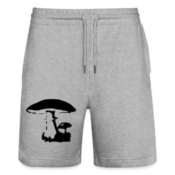 Mushroom Witch Tube Mushroom Seeker - Stanley/Stella Trainer Unisex Organic Jogging Shorts - heather grey - Front - Nik (191cm) & Marisol (170cm)