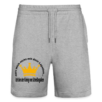 König - Stanley/Stella Unisex Bio Joggingshorts Trainer  - Grau meliert - Vorne - Nik (191cm) & Marisol (170cm)