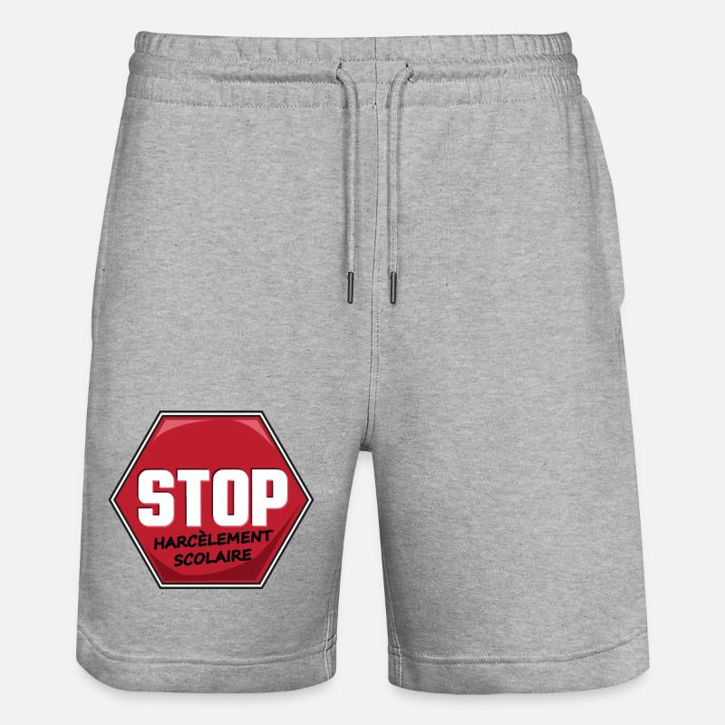 Stop Harcèlement Scolaire - Short de jogging bio TRAINER Stanley/Stella unisexe - gris chiné