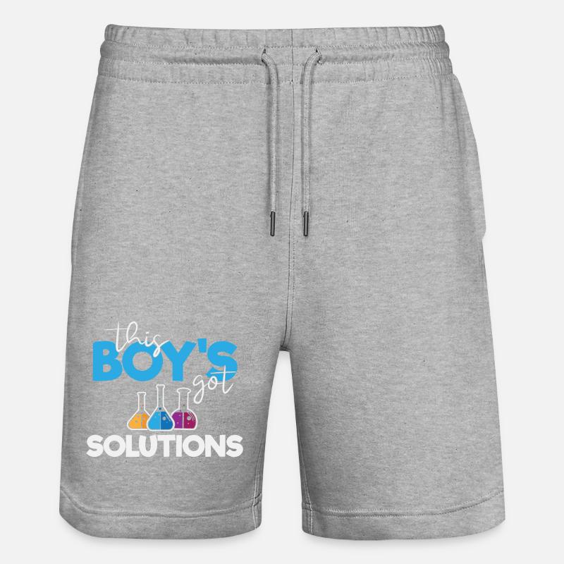 This Boy's Got Solutions - Stanley/Stella Trainer Unisex Organic Jogging Shorts - heather grey