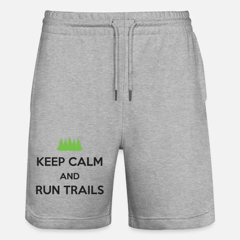 Keep Calm and Run Trails - Stanley/Stella Trainer Unisex Organic Jogging Shorts - heather grey