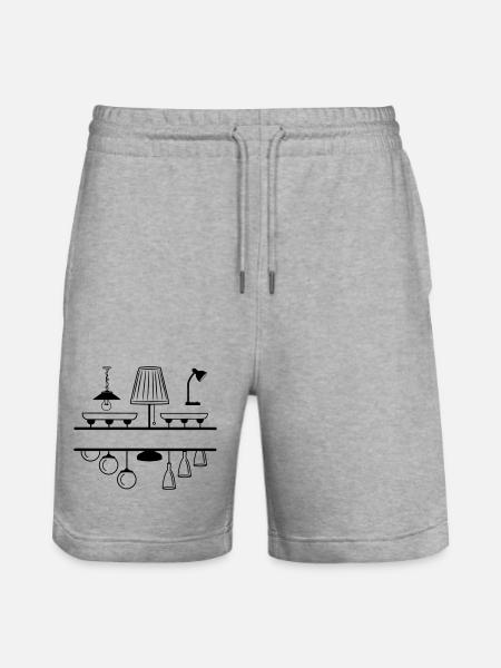 Lampes d’éclairage pour son propre texte - Short de jogging bio TRAINER Stanley/Stella unisexe - gris chiné