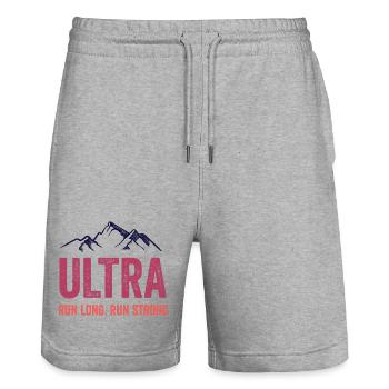 Ultra Running - Run Long. Run Strong. - Stanley/Stella Trainer Unisex Organic Jogging Shorts - heather grey - Front - Nik (191cm) & Marisol (170cm)