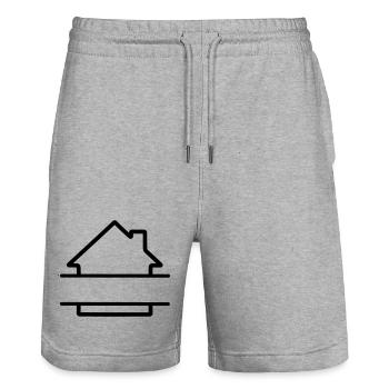 Startseite einfaches Logo-Textbanner - Stanley/Stella Unisex Bio Joggingshorts Trainer  - Grau meliert - Vorne - Nik (191cm) & Marisol (170cm)
