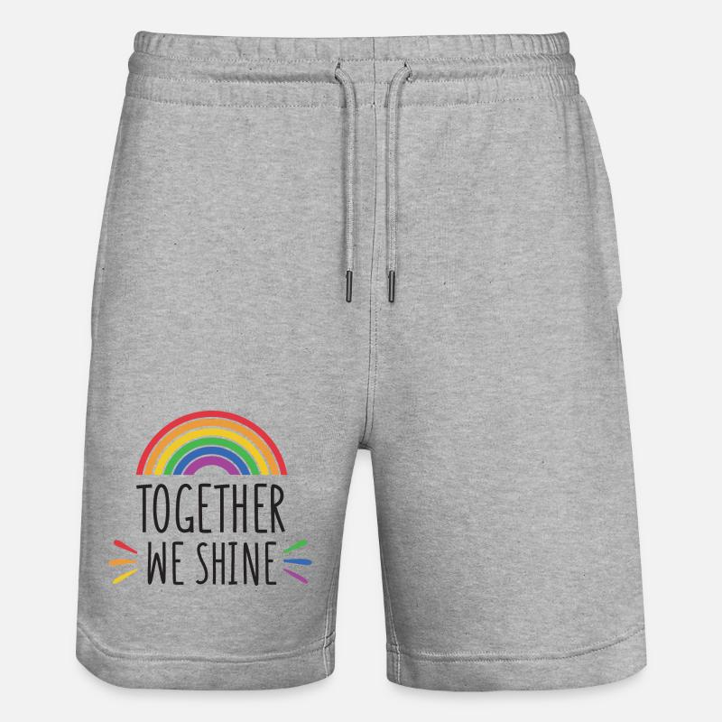 Pride Month - Gemeinsam glänzen wir - Stanley/Stella Unisex Bio Joggingshorts Trainer  - Grau meliert