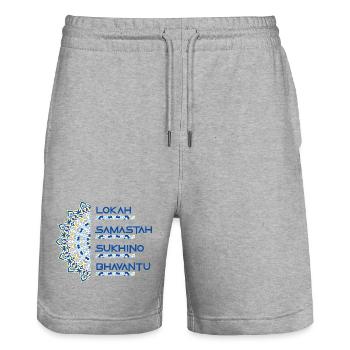 Mandala Mantra Yoga Fashion Design Chemise Cadeau - Short de jogging bio TRAINER Stanley/Stella unisexe - gris chiné - Devant - Nik (191cm) & Marisol (170cm)