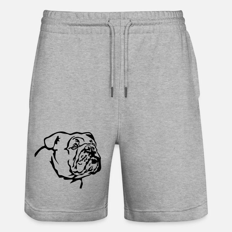 Tête de bouledogue anglais - Short de jogging bio TRAINER Stanley/Stella unisexe - gris chiné