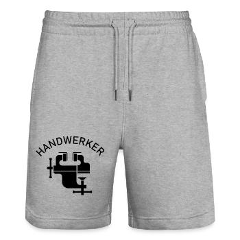 Handwerker Symbol Schraubstock Symbol icon Team - Stanley/Stella Unisex Bio Joggingshorts Trainer  - Grau meliert - Vorne - Nik (191cm) & Marisol (170cm)