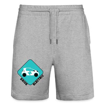 Drive Electric Supercharge - Electric Car Fans - Stanley/Stella Trainer Unisex Organic Jogging Shorts - heather grey - Front - Nik (191cm) & Marisol (170cm)