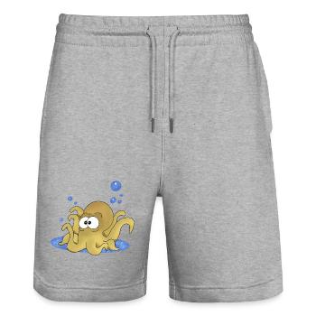 Octopus - Short de jogging bio TRAINER Stanley/Stella unisexe - gris chiné - Devant - Nik (191cm) & Marisol (170cm)