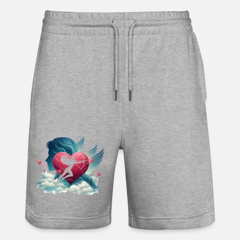 Cupidon Archer Oeuvre de cœur - Short de jogging bio TRAINER Stanley/Stella unisexe - gris chiné