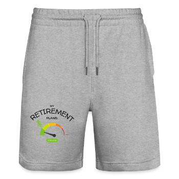 Retirement Plans: Relaxed Low Stress Levels - Stanley/Stella Trainer Unisex Organic Jogging Shorts - heather grey - Front - Nik (191cm) & Marisol (170cm)