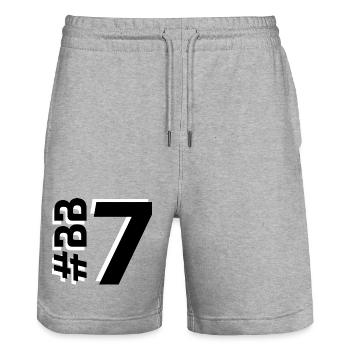 BB7-KARTON - Stanley/Stella Unisex Bio Joggingshorts Trainer  - Grau meliert - Vorne - Nik (191cm) & Marisol (170cm)
