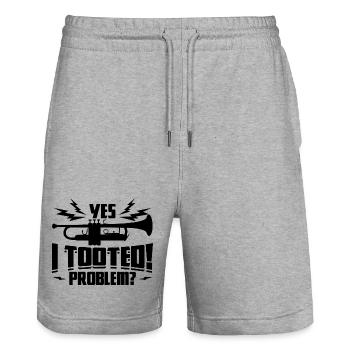 Trompeter Zitat - Stanley/Stella Unisex Bio Joggingshorts Trainer  - Grau meliert - Vorne - Nik (191cm) & Marisol (170cm)
