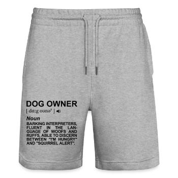 Définition du propriétaire de chien - Short de jogging bio TRAINER Stanley/Stella unisexe - gris chiné - Devant - Nik (191cm) & Marisol (170cm)