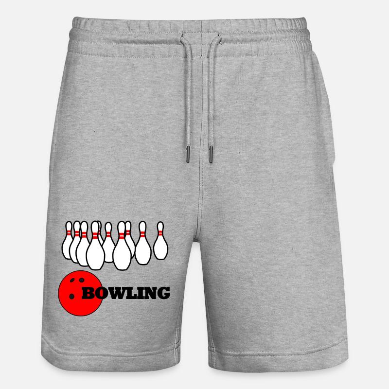 Logo de bowling - Short de jogging bio TRAINER Stanley/Stella unisexe - gris chiné
