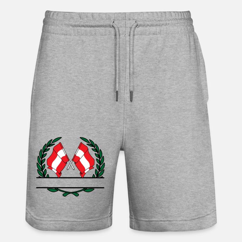 Drapeaux autrichienne couronne de laurier bannière - Short de jogging bio TRAINER Stanley/Stella unisexe - gris chiné