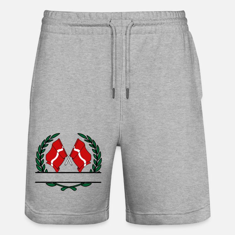 Drapeaux Lettonie couronne de laurier bannière - Short de jogging bio TRAINER Stanley/Stella unisexe - gris chiné