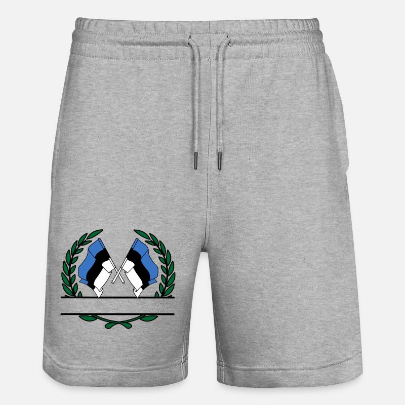 Drapeaux Estonie couronne de laurier bannière - Short de jogging bio TRAINER Stanley/Stella unisexe - gris chiné
