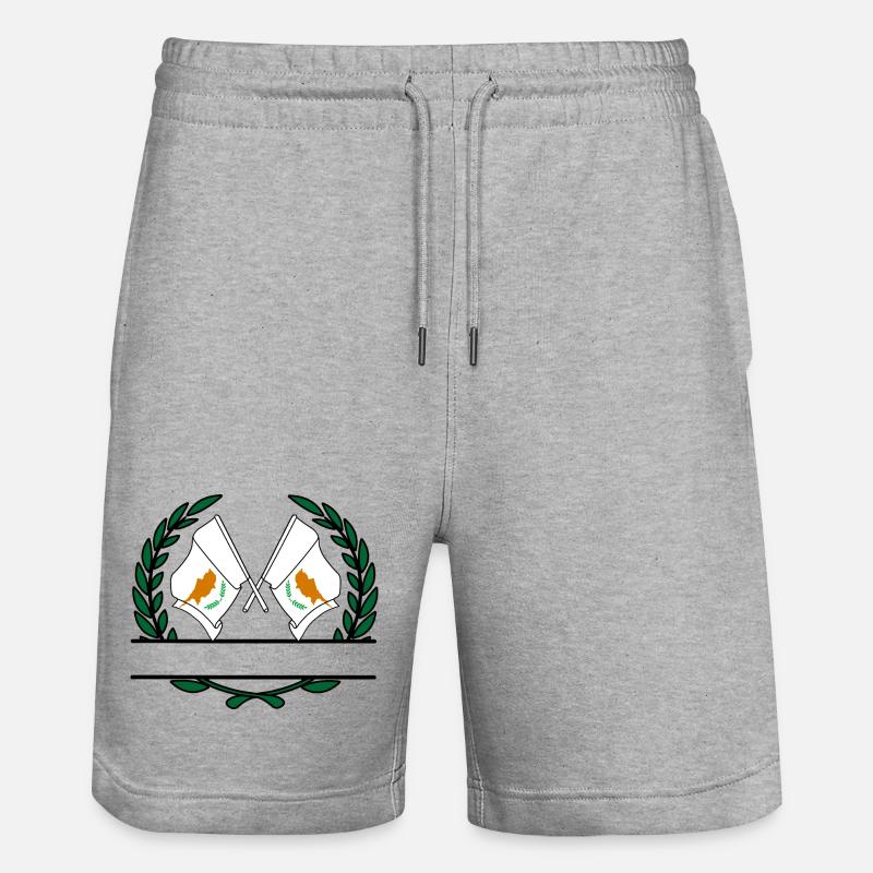 Drapeaux chypriote couronne de laurier bannière - Short de jogging bio TRAINER Stanley/Stella unisexe - gris chiné