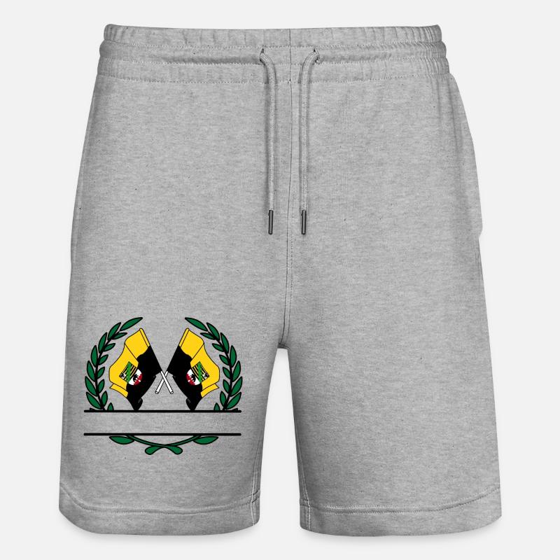 Drapeaux saxe-anhalt couronne de laurier bannière - Short de jogging bio TRAINER Stanley/Stella unisexe - gris chiné