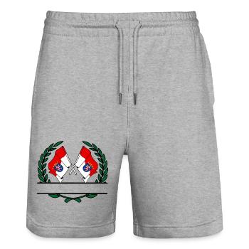 Drapeaux Hesse couronne de laurier bannière - Short de jogging bio TRAINER Stanley/Stella unisexe - gris chiné - Devant - Nik (191cm) & Marisol (170cm)