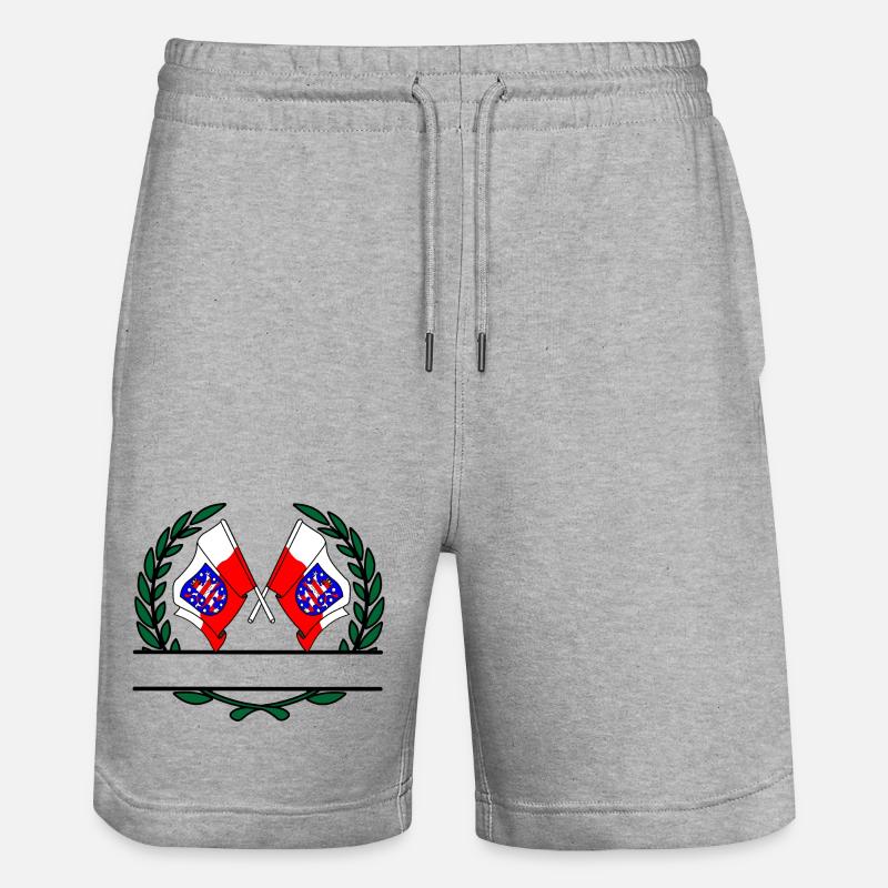 Drapeaux Thuringe couronne de laurier bannière - Short de jogging bio TRAINER Stanley/Stella unisexe - gris chiné