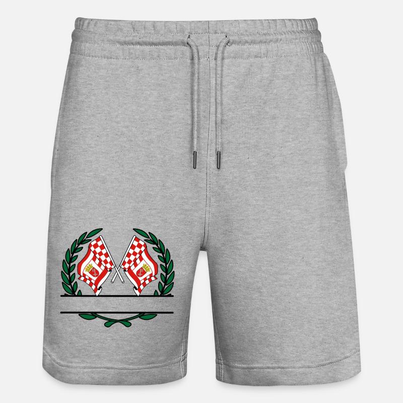 Drapeaux Brême couronne de laurier bannière - Short de jogging bio TRAINER Stanley/Stella unisexe - gris chiné