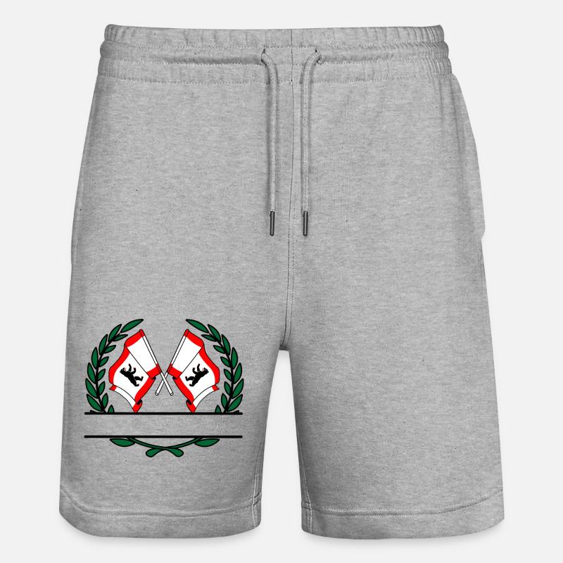 Drapeaux Berlin couronne de laurier bannière - Short de jogging bio TRAINER Stanley/Stella unisexe - gris chiné