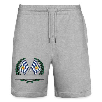 Flaggen Provinz Zeeland Lorbeerkranz Banner - Stanley/Stella Unisex Bio Joggingshorts Trainer  - Grau meliert - Vorne - Nik (191cm) & Marisol (170cm)