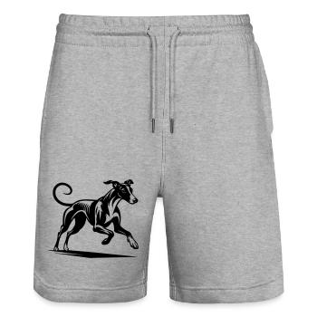 Galgo - Stanley/Stella Trainer Unisex Organic Jogging Shorts - heather grey - Front - Nik (191cm) & Marisol (170cm)