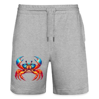 Crabe - Short de jogging bio TRAINER Stanley/Stella unisexe - gris chiné - Devant - Nik (191cm) & Marisol (170cm)