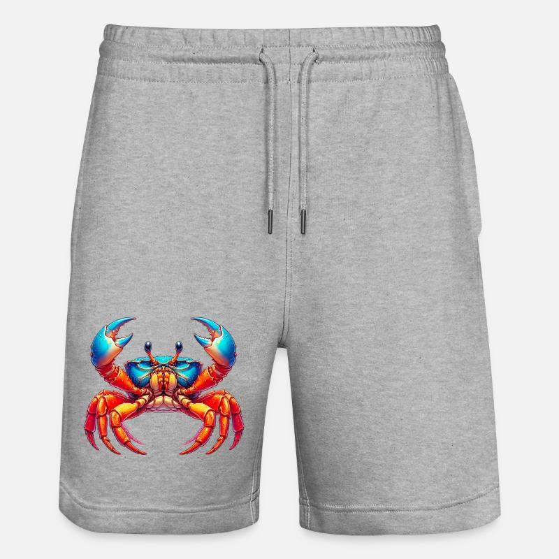 Crab - Stanley/Stella Trainer Unisex Organic Jogging Shorts - heather grey
