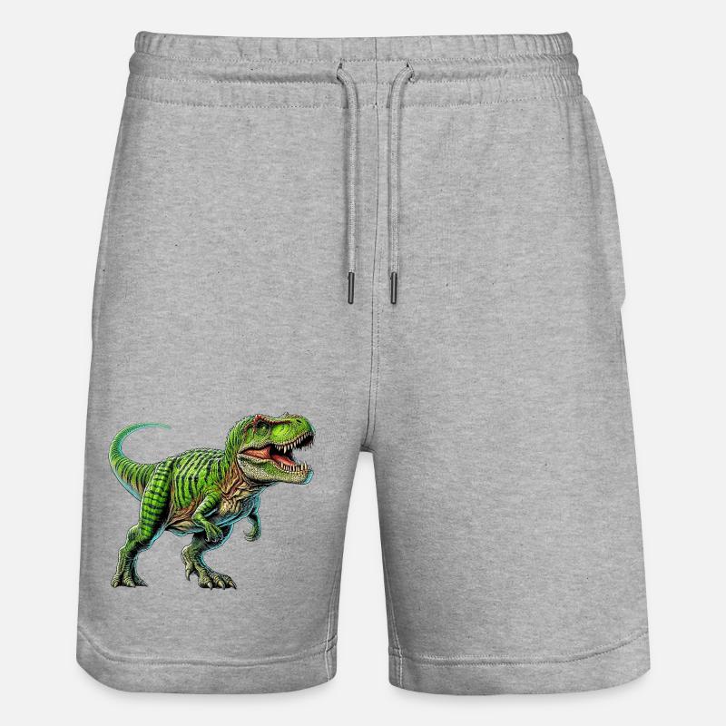 Dinosaur - Stanley/Stella Trainer Unisex Organic Jogging Shorts - heather grey