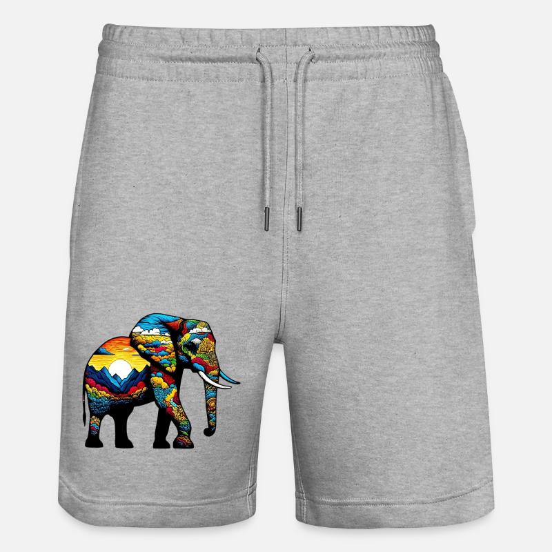 Éléphant - Short de jogging bio TRAINER Stanley/Stella unisexe - gris chiné