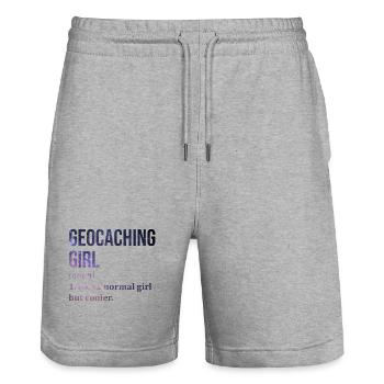 Geocaching - Stanley/Stella Unisex Bio Joggingshorts Trainer  - Grau meliert - Vorne - Nik (191cm) & Marisol (170cm)