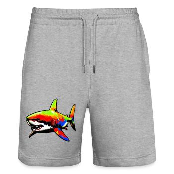 Hai - Stanley/Stella Unisex Bio Joggingshorts Trainer  - Grau meliert - Vorne - Nik (191cm) & Marisol (170cm)