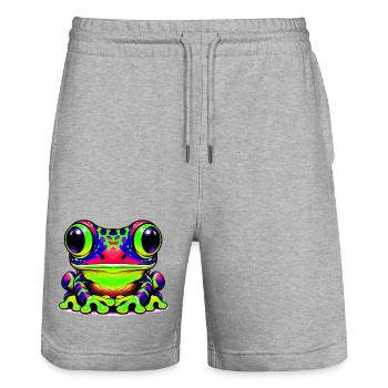 Grenouille - Short de jogging bio TRAINER Stanley/Stella unisexe - gris chiné - Devant - Nik (191cm) & Marisol (170cm)