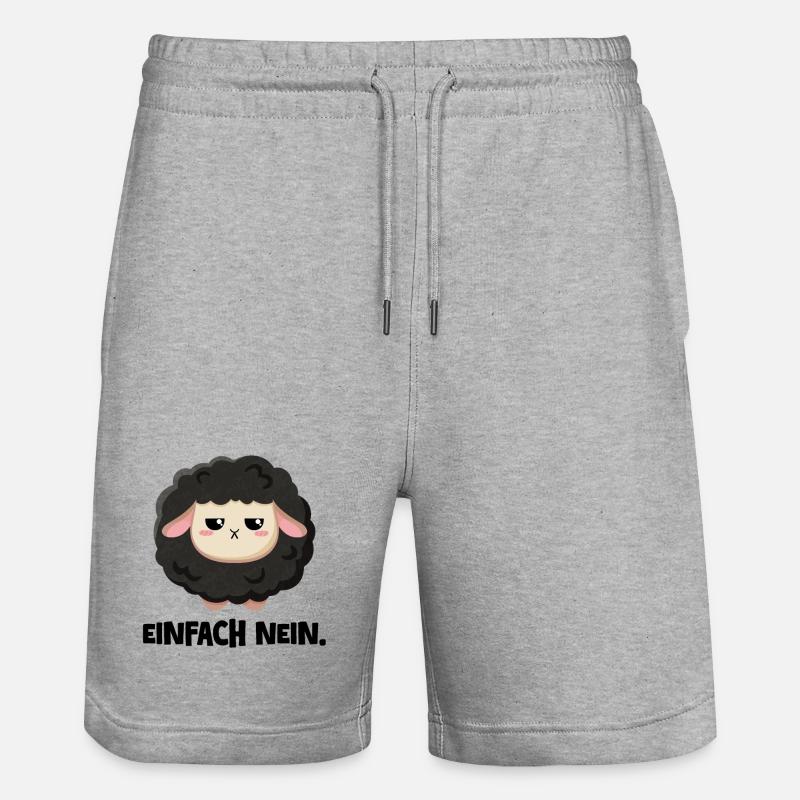 Grumpy Schaf Einfach nein - Stanley/Stella Unisex Bio Joggingshorts Trainer  - Grau meliert