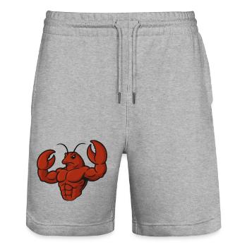 crabe homard fitness entraînement dessin animé biceps forts - Short de jogging bio TRAINER Stanley/Stella unisexe - gris chiné - Devant - Nik (191cm) & Marisol (170cm)