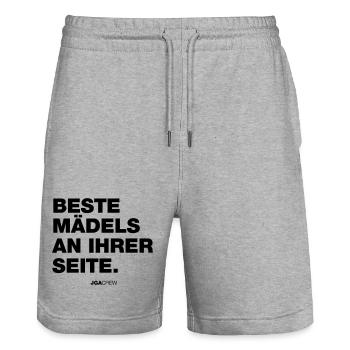 Best Girls (Bachelor Party) - Stanley/Stella Trainer Unisex Organic Jogging Shorts - heather grey - Front - Nik (191cm) & Marisol (170cm)