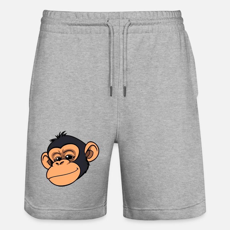 Singe Chimpanzé - Short de jogging bio TRAINER Stanley/Stella unisexe - gris chiné
