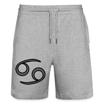 Cancer Zodiac Sign Symbol Black & Gray - Stanley/Stella Trainer Unisex Organic Jogging Shorts - heather grey - Front - Nik (191cm) & Marisol (170cm)