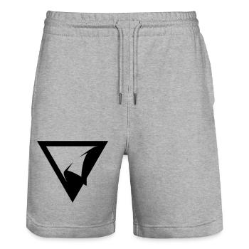 TRIANGLE PATCH - Stanley/Stella Trainer Unisex Organic Jogging Shorts - heather grey - Front - Nik (191cm) & Marisol (170cm)