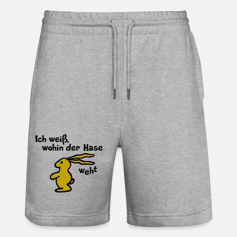 Partout où souffle le lièvre - Short de jogging bio TRAINER Stanley/Stella unisexe - gris chiné