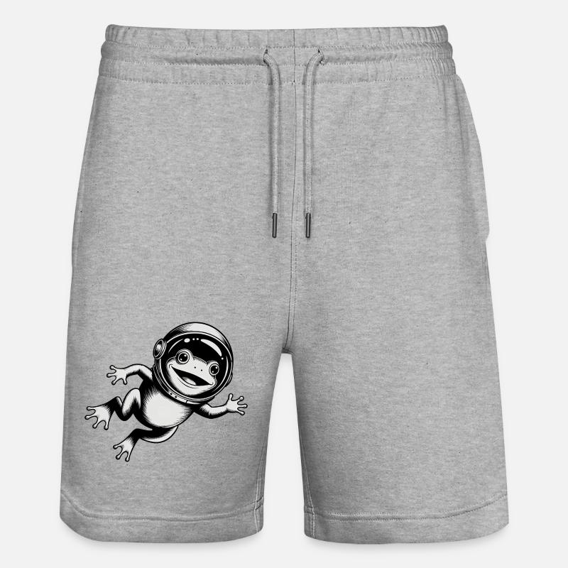 Grenouille dans l'espace - Logo Cool Astonomy - Short de jogging bio TRAINER Stanley/Stella unisexe - gris chiné