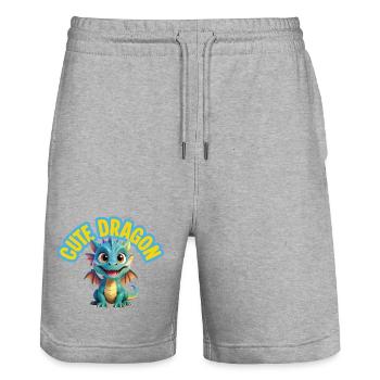 Dragon mignon - Short de jogging bio TRAINER Stanley/Stella unisexe - gris chiné - Devant - Nik (191cm) & Marisol (170cm)